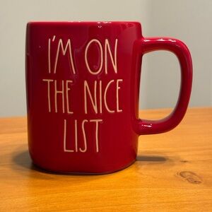 NWOT Rae Dunn | Ceramic Christmas Mug, "I'm On The Nice List"